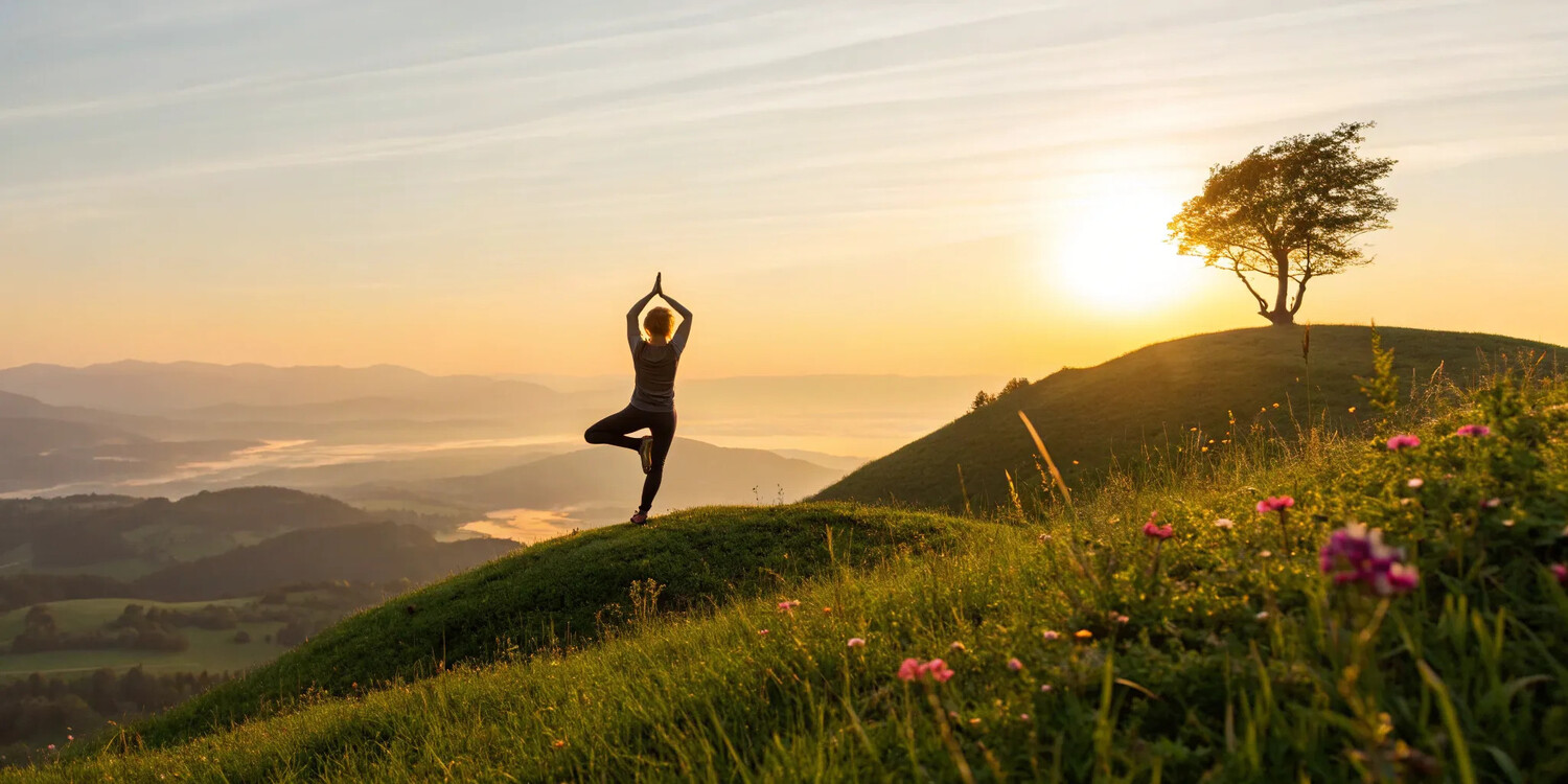 A person achieving weight loss goals with yoga and support from local weight loss shots.