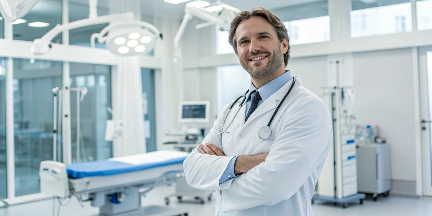 A doctor explains an exosome treatment plan to a patient in a local clinic.