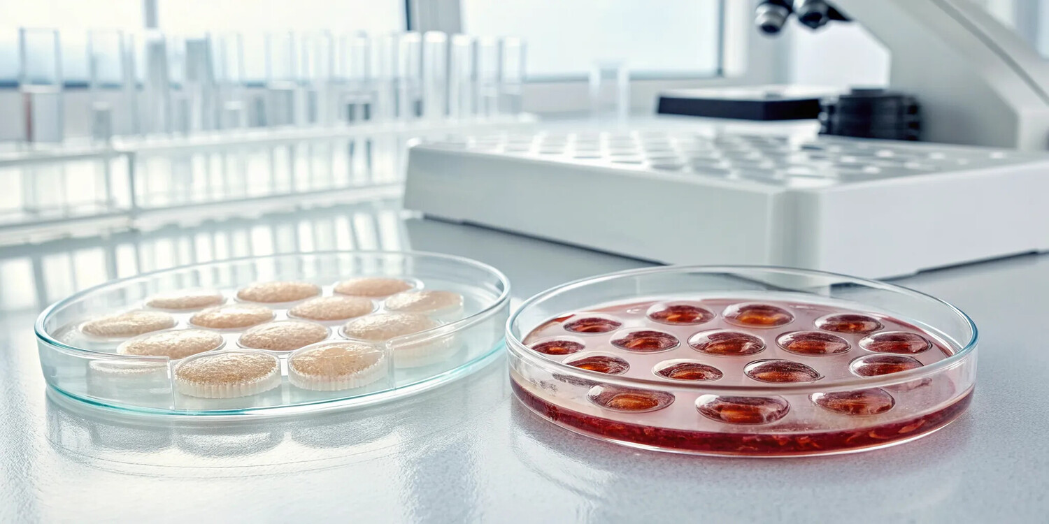Umbilical or amniotic derived cells vs. autologous stem cells in petri dishes.