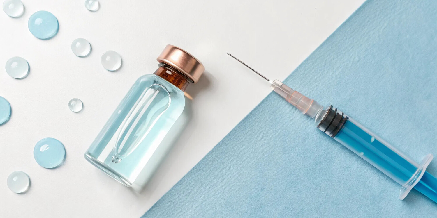 GHK-cu injection vial and syringe for scar treatment and other benefits.