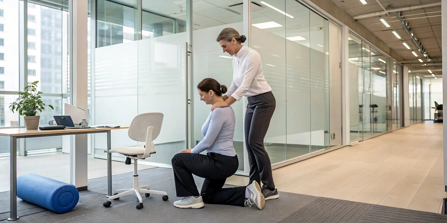 Patient receiving therapeutic back massage as a treatment to avoid surgery.