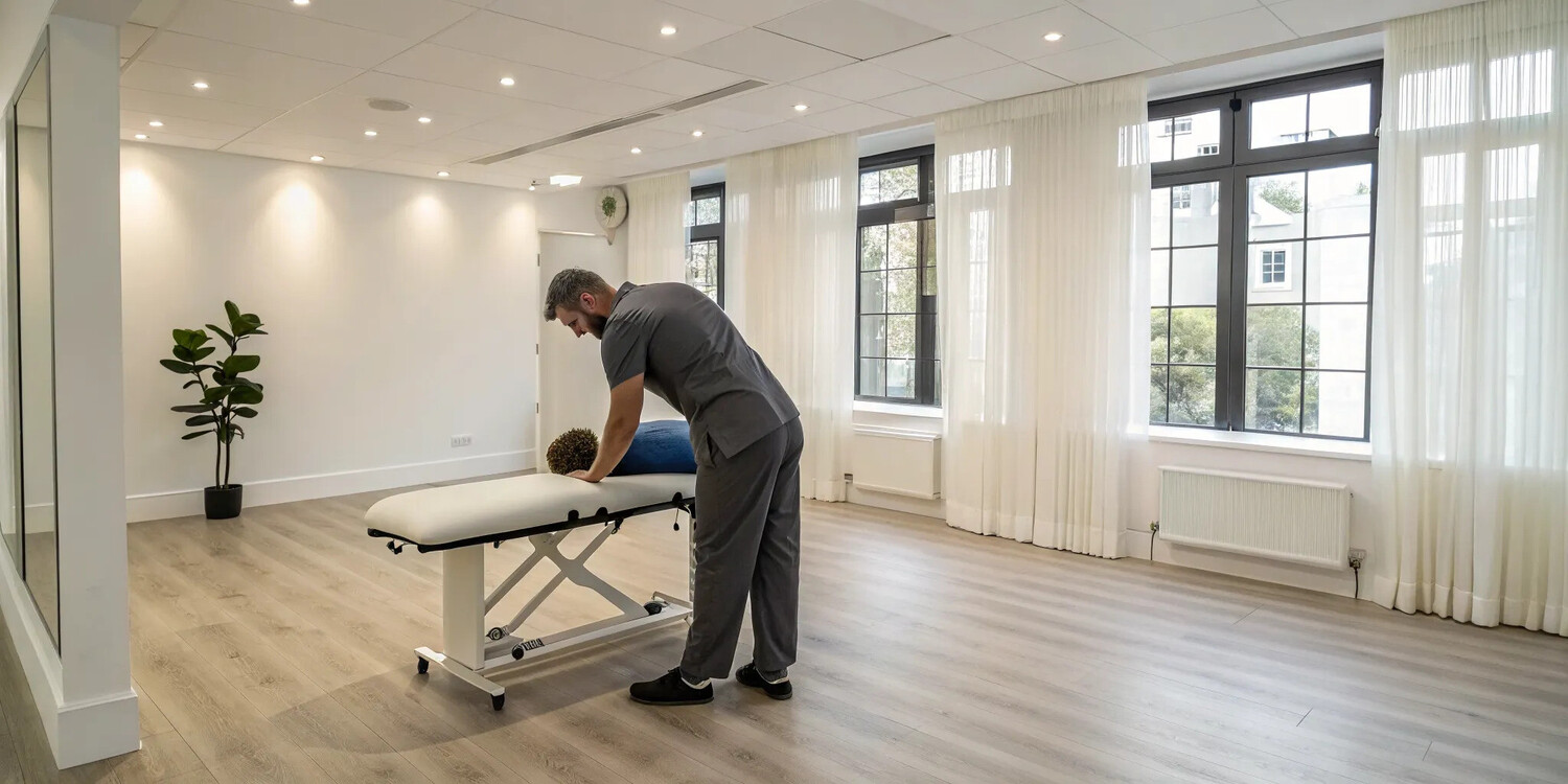 Chiropractor performs a routine chiropractic adjustment to improve patient wellness.