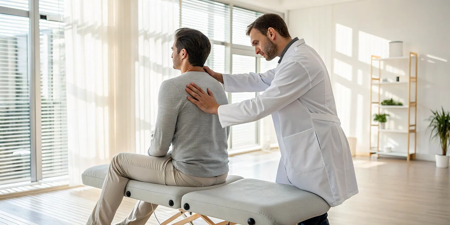 Chiropractor performing a wellness care adjustment to support a patient's long-term health.